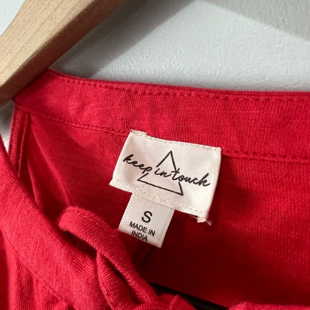 Keep in Touch Red Tank with Embroidery S NWT - Picture 5 of 5